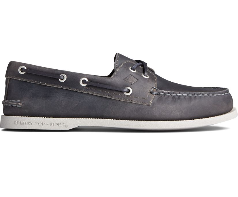 Sperry Authentic Original Cross Lace Collegiate Boat Shoes - Men's Boat Shoes - Grey [QS5140862] Spe